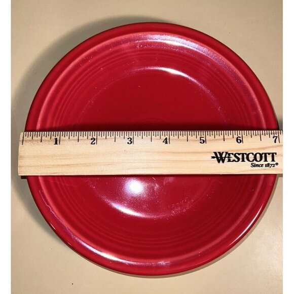 NEW Bright Rainbow 2 FIESTA WARE 7" Salad Bread Dessert Plates Orange & Red - Picture 9 of 10